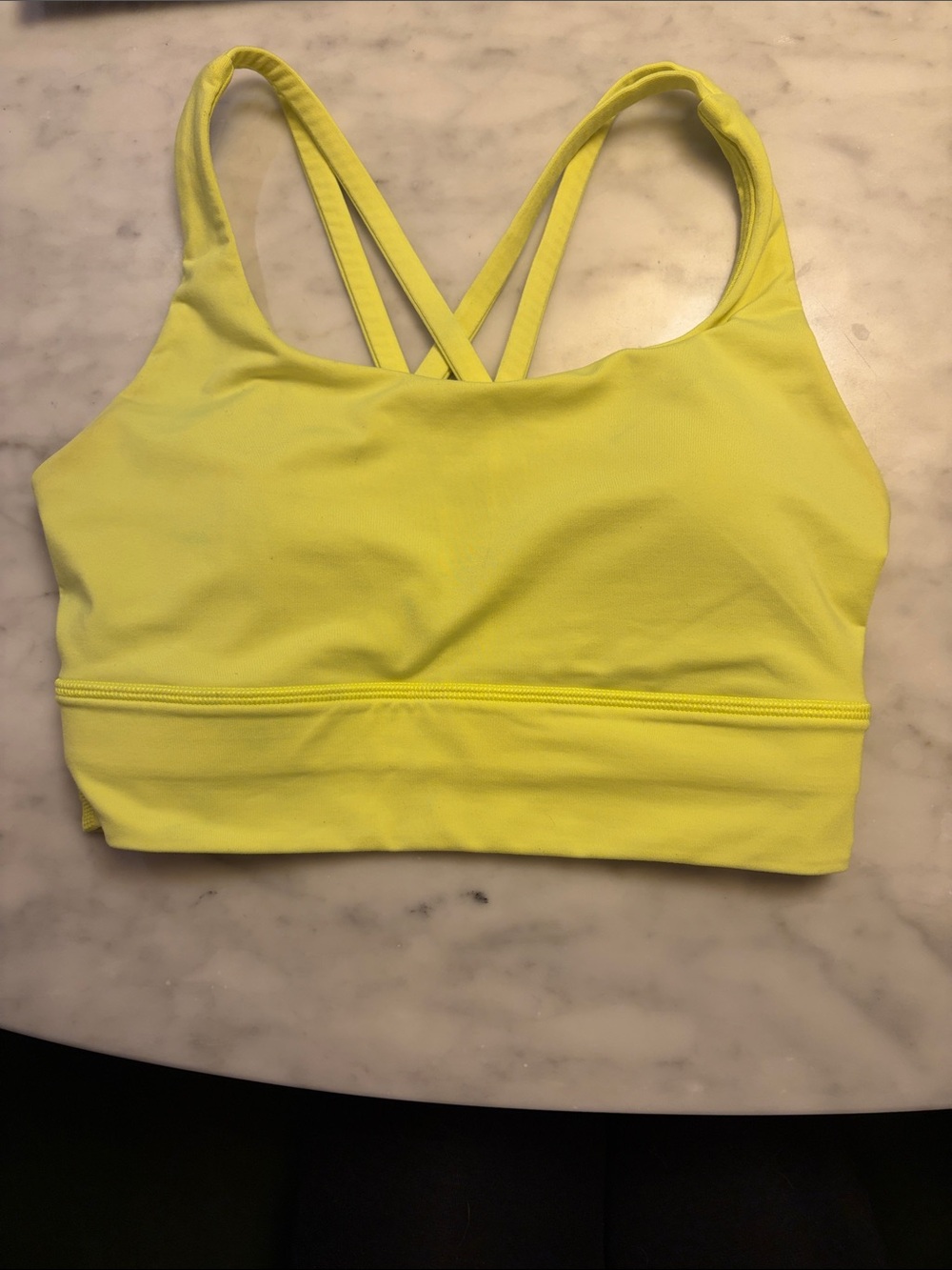 lululemon athletica Neon Yellow Crisscross Back Sports Bra